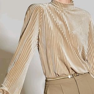 VELVET MOCK NECK CHIC BLOUSE